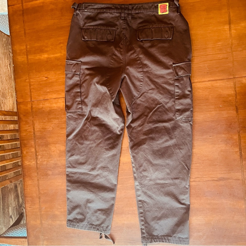 Empyre Cargo Pants Brown Relaxed Wide Leg Baggy Skater SZ 34 Paratrooper Utility - Picture 8 of 13